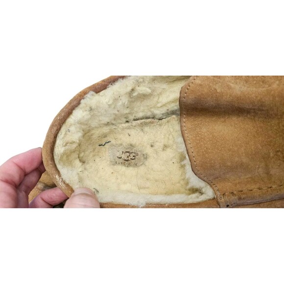 UGG Slippers Mens 12 Brown Ascot Suede Leather Upper Sherpa Shoes Australia main image 12